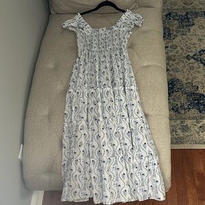 Hill House Blue and White Maxi Dress